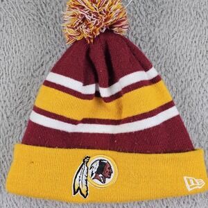 Washington Redskins Hat Beanie Mens One Size Red Yellow NFL Football New Era